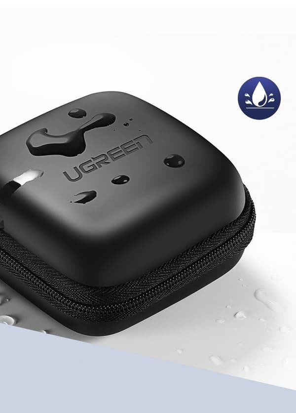 Veskeboks for hodetelefoner og GSM-tilbehør 8x8cm svart