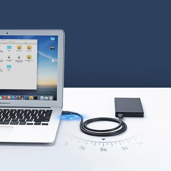 USB 3.0-kabel, 2m, grå