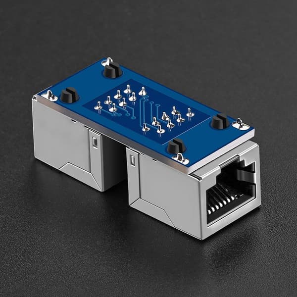Nätverkskontakt Ethernet RJ45 Nätverkskabelkontakt 10 Gbps Svart