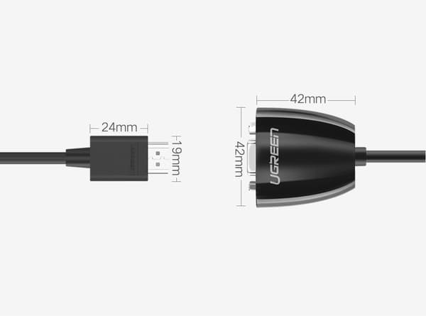 Adapterkabel fra HDMI hann til VGA hunn FHD sort