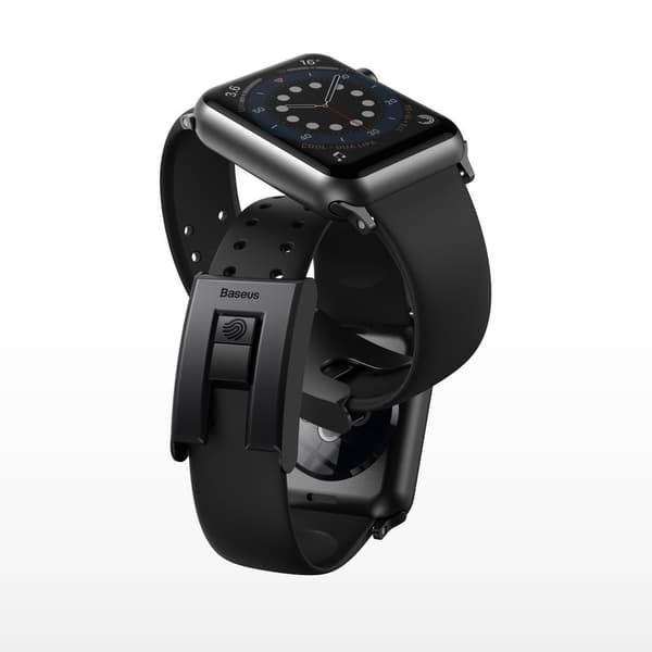 Rembåndsarmbånd til Apple Watch 3/4/5/6/SE 38-40 mm Slip-Thru Sort