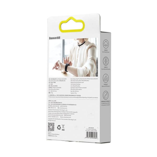 Rembåndsarmbånd til Apple Watch 3/4/5/6/SE 38-40 mm Slip-Thru Sort