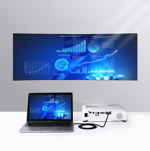 HDMI til USB-C adapterkabel 4K 60Hz 1,5m svart-grå