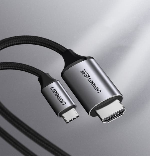HDMI til USB-C adapterkabel 4K 60Hz 1,5m svart-grå
