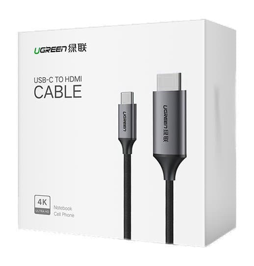 HDMI til USB-C adapterkabel 4K 60Hz 1,5m svart-grå