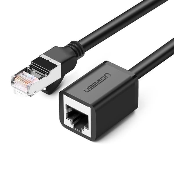 Förlängningskabel för FTP Ethernet partvinnad kabel RJ45 Cat 6 1000 Mbps 2m svart