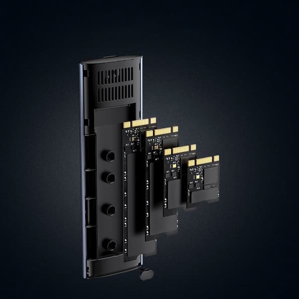 Lommehus for M.2 SuperSpeed ​​​​10Gbps SSD + USB-C-kabel 0,5m grå