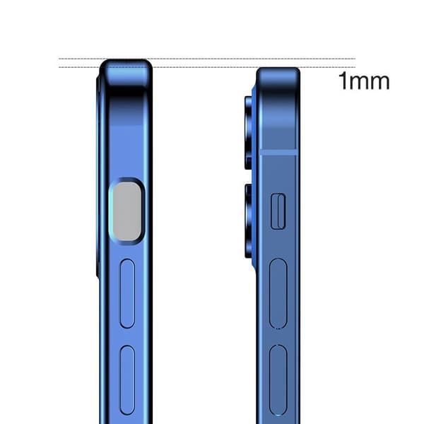 Ultratynt gjennomsiktig deksel med metallramme for iPhone 12 Pro Max gull