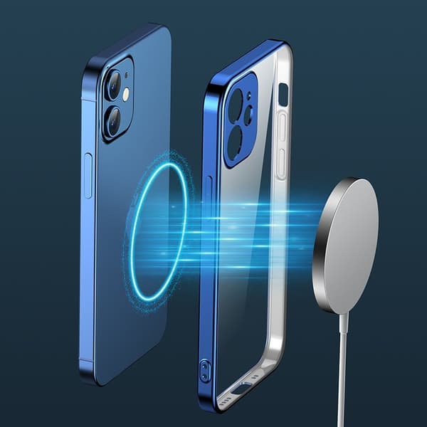 Ultratynt gjennomsiktig deksel med metallramme for iPhone 12 Pro Max gull