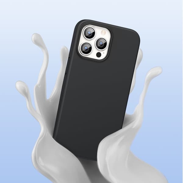 Gummi fleksibelt silikone cover til iPhone 13 Pro Max sort