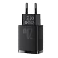 Miniatyrbillede 4 af 9: Kompakt USB-hurtigoplader USB-C 20W 3A PD QC 3.0 sort