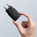 Miniatyrbillede 8 af 9: Kompakt USB-hurtigoplader USB-C 20W 3A PD QC 3.0 sort