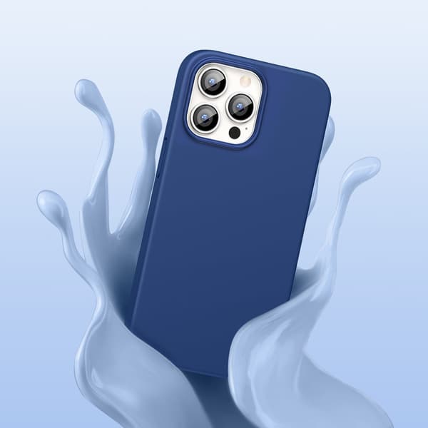 Gummi fleksibelt silikondeksel til iPhone 13 Pro blå