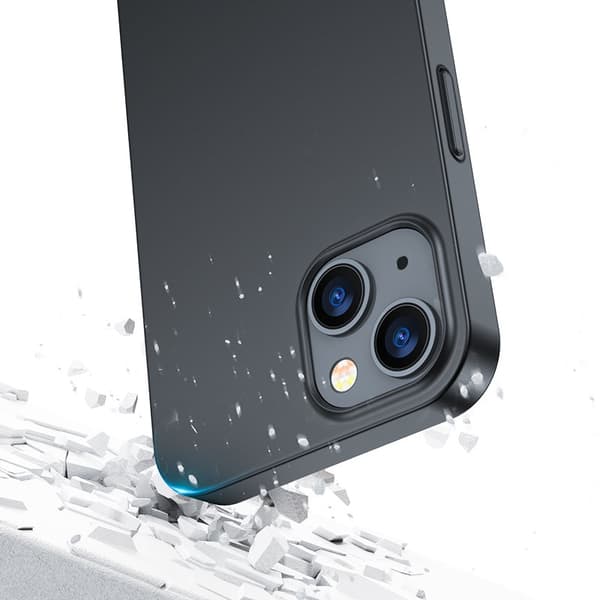 Fodral skal till iPhone 13, bak- och frontskal + härdat glas, svart