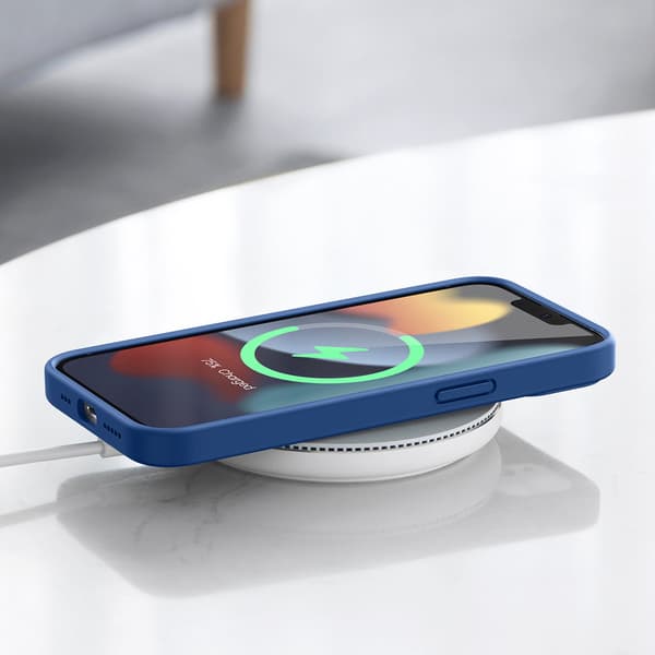 Gummi fleksibelt silikondeksel til iPhone 13 Pro Max blå