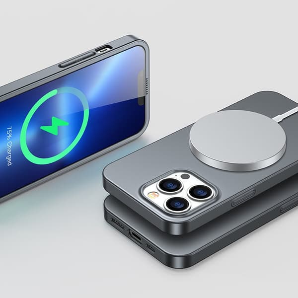 Cover til iPhone 13 Pro, bag- og frontcover + hærdet glas, grå