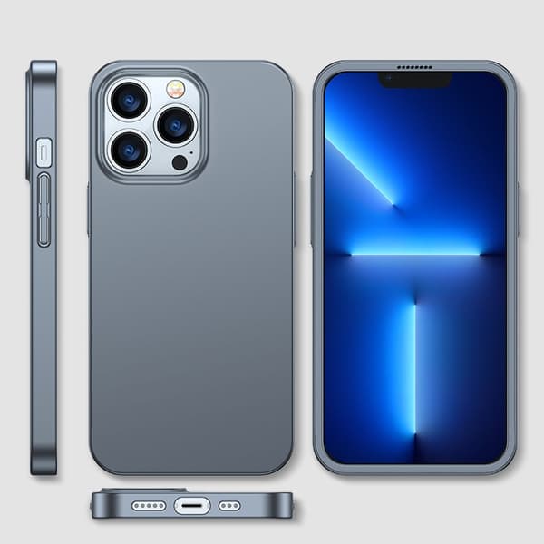 Cover til iPhone 13 Pro, bag- og frontcover + hærdet glas, grå