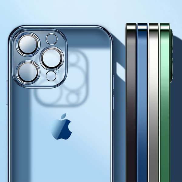 Cover til iPhone 13 Pro, kabinet med metalramme, sølv