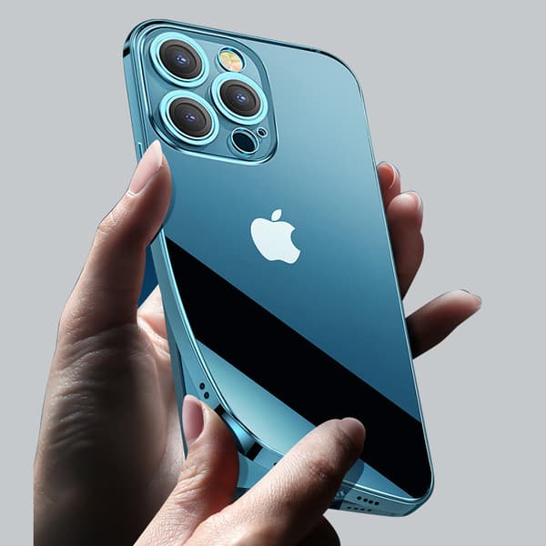 Cover til iPhone 13 Pro, kabinet med metalramme, sølv