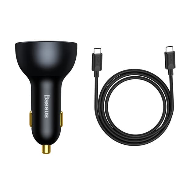 Hurtig USB biloplader USB-C 160W PPS Quick Charge 5 PD grå