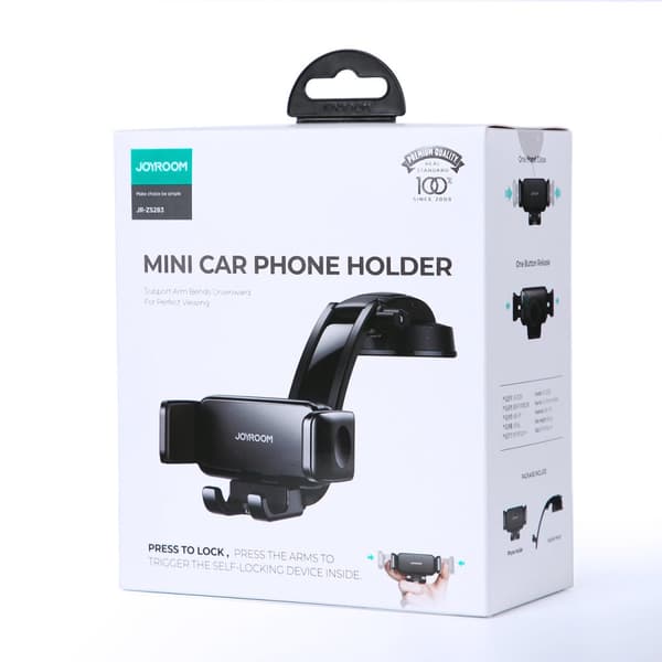 Bilholder til smartphone i cockpittet, sort