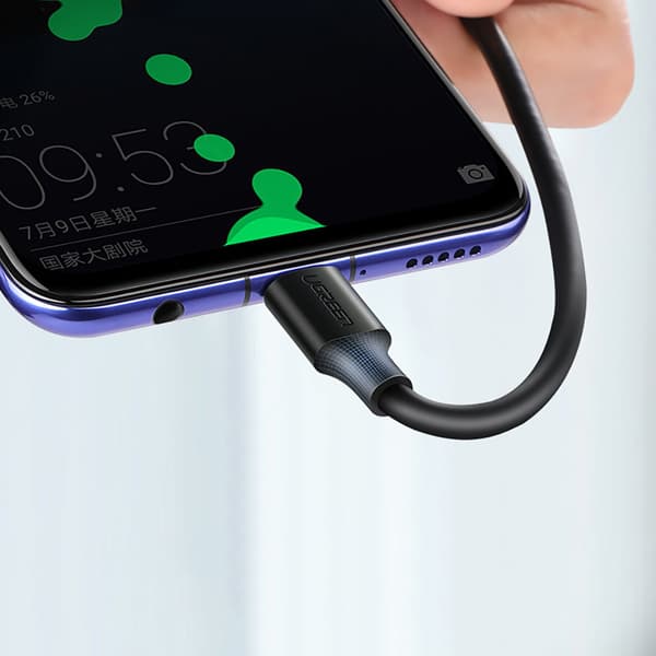 USB - USB-C Quick Charge 3.0 3A 3A 0.25m svart adapterkabel