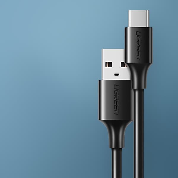 USB - USB-C Quick Charge 3.0 3A 3A 0.25m svart adapterkabel