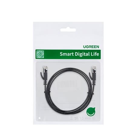 Platt RJ45 Ethernet Cat. LAN patch sladd. 6 0,5m svart