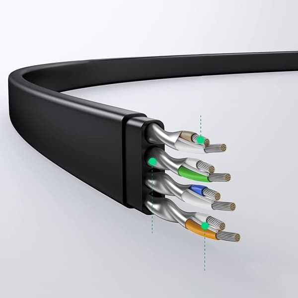 Platt RJ45 Ethernet Cat. LAN patch sladd. 6 0,5m svart