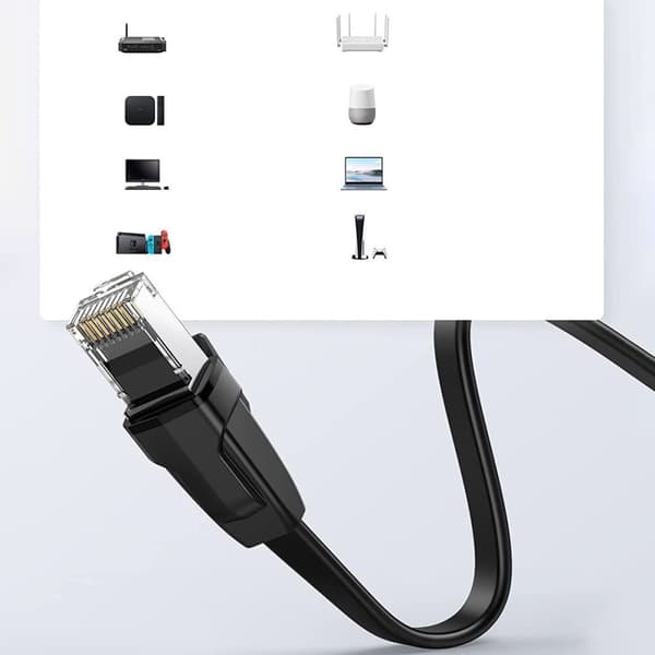 Platt RJ45 Ethernet Cat. LAN patch sladd. 6 0,5m svart
