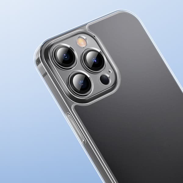Deksel til iPhone 13 Pro, stivt deksel med gelramme, gjennomsiktig