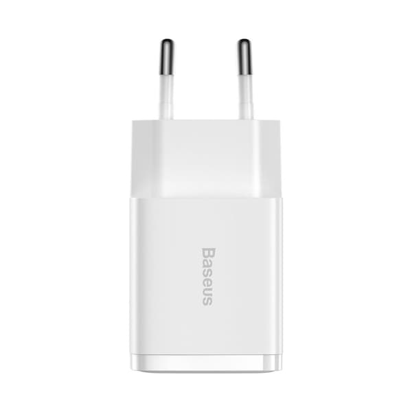 Liten Kompakt 2x USB 10,5W vegglader hvit