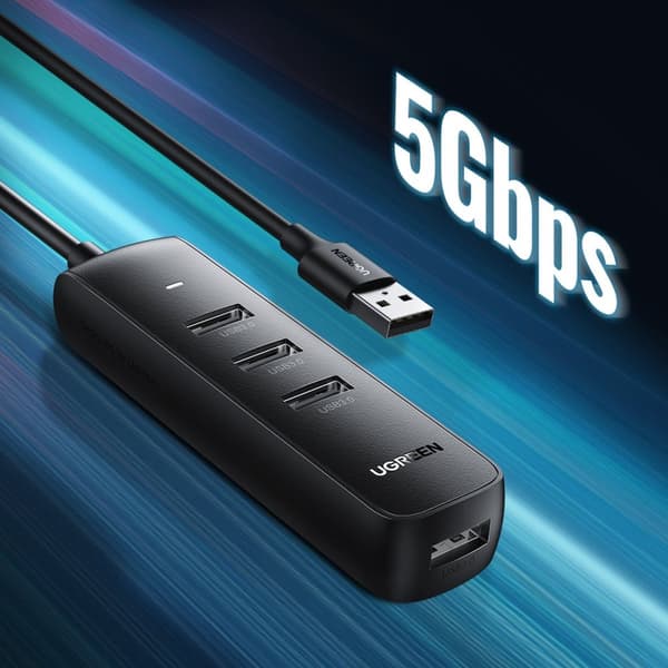 HUB USB-A-portdelare - 4x USB 3.2 Gen 1 svart