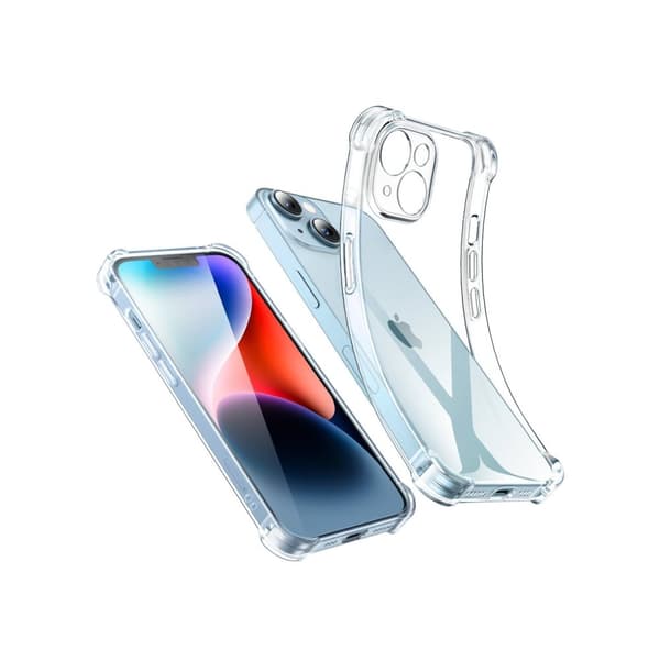 Gel cover til iPhone 14 Plus med forstærkede hjørner Beskyttelsescover gennemsigtig