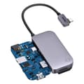 Miniatyrbild 6 av 8: 6in1 PadJoy HUB USB Port Splitter för Smartphone Tablet USB-C HDMI SD TF Mörkgrå