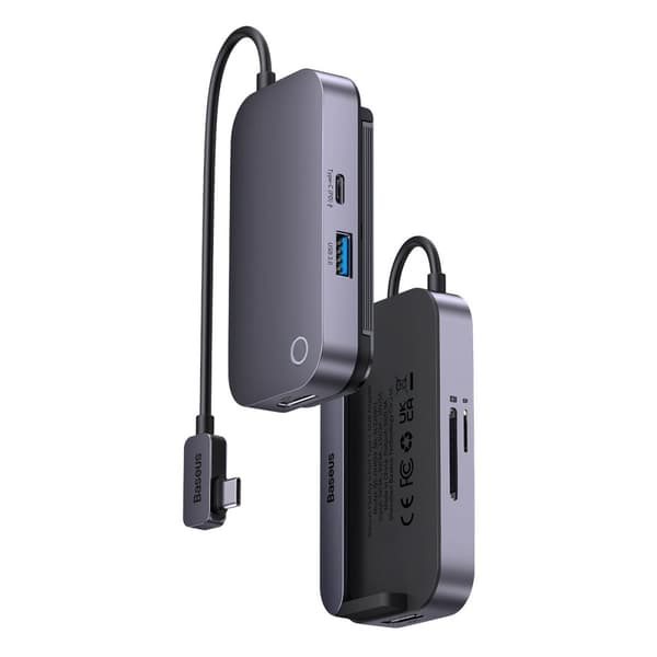 6i1 PadJoy HUB USB Port Splitter til Smartphone Tablet USB-C HDMI SD TF Mørkegrå