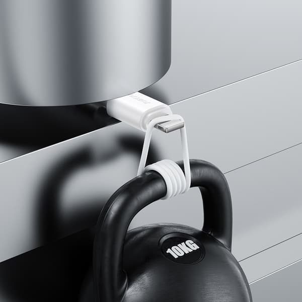 iPhone USB - Lightning 2.4A lade- og dataoverføringskabel 2m hvit
