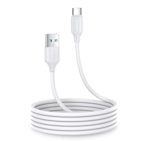 Opladnings- og dataoverførselskabel USB - USB Type C 3A 2m hvid