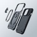 Miniatyrbillede 2 af 8: Taske til iPhone 14 Pro, pansret cover med stativ og ringholder, sort