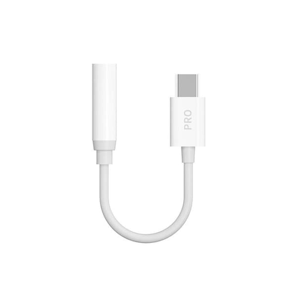 Lydadapter hodetelefonadapter fra USB-C til 3,5 mm minikontakt hvit