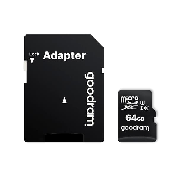Mikrokort 64GB micro SD XC UHS-I klasse 10 minnekort + SD-adapter