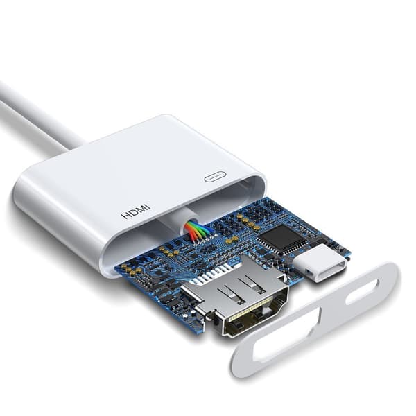iPhone Lightning - HDMI FullHD + Lightning adapteri valkoinen
