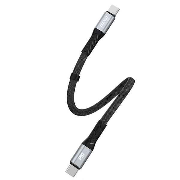Kabel fladkabel USB-C - USB-C L10C PD 100W 23cm sort