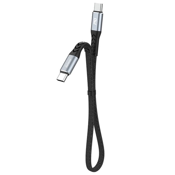 Kabel fladkabel USB-C - USB-C L10C PD 100W 23cm sort