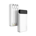 Miniatyrbillede 1 af 7: Rummelig 20000mAh powerbank med 3 indbyggede USB-C microUSB Lightning-kabler, hvid