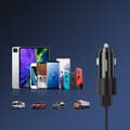 Miniatyrbillede 4 af 4: 2x USB biloplader med baggrundsbelysning 24W sort
