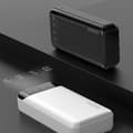 Miniatyrbillede 2 af 2: Rummelig 20000mAh powerbank med 3 indbyggede USB-C microUSB Lightning-kabler, sort