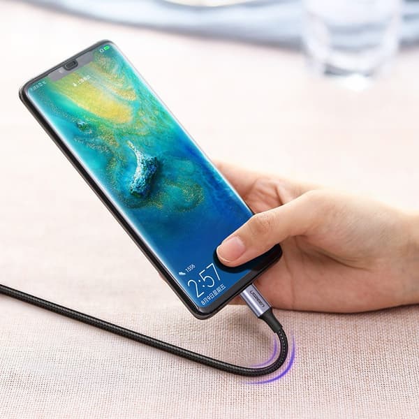 USB-C Strømforsyningskabel 100W Hurtiglading FCP 5A 3m grå
