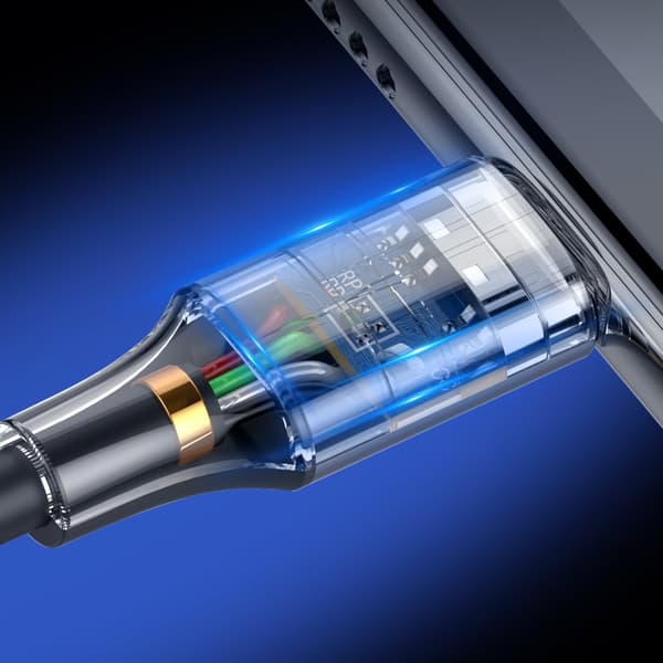 Stark flätad kabel USB - USB-C QC 3.0 3A 2m grå