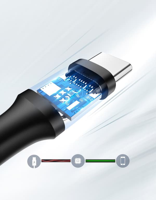 Kabel USB - USB-C 2A 2m sort